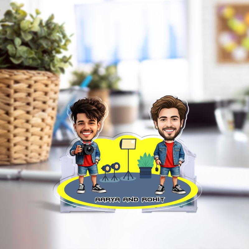 Personalized Bobblehead Caricature with Battery Powered Shaking Head Feature  Photographer Gift for Friends & Brother   Photographer Desk Decor